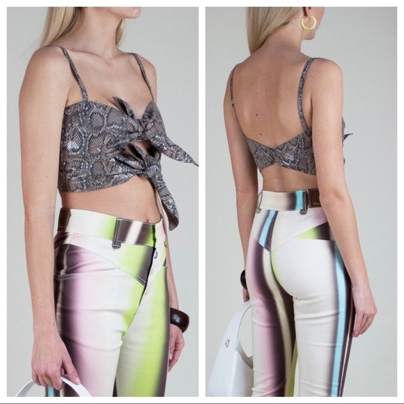 House of Sunny Tops - House of Sunny Cristina‎ Crop Top Faux Snakeskin